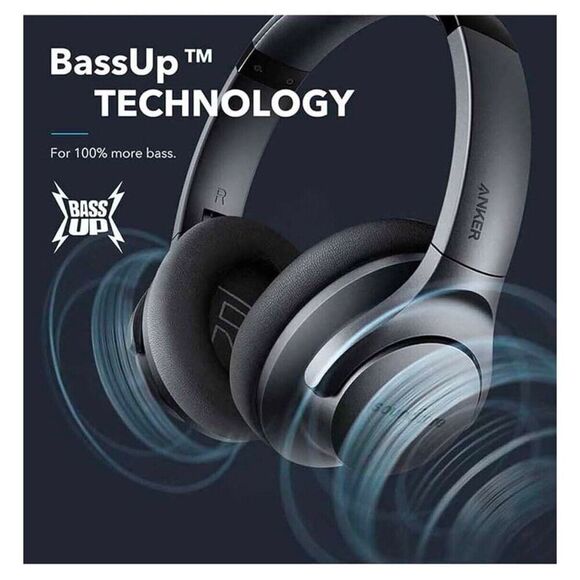 NEW Anker Soundcore Life Q20 Over the Ear Wireless Headphone - Black - Picture 4 of 5